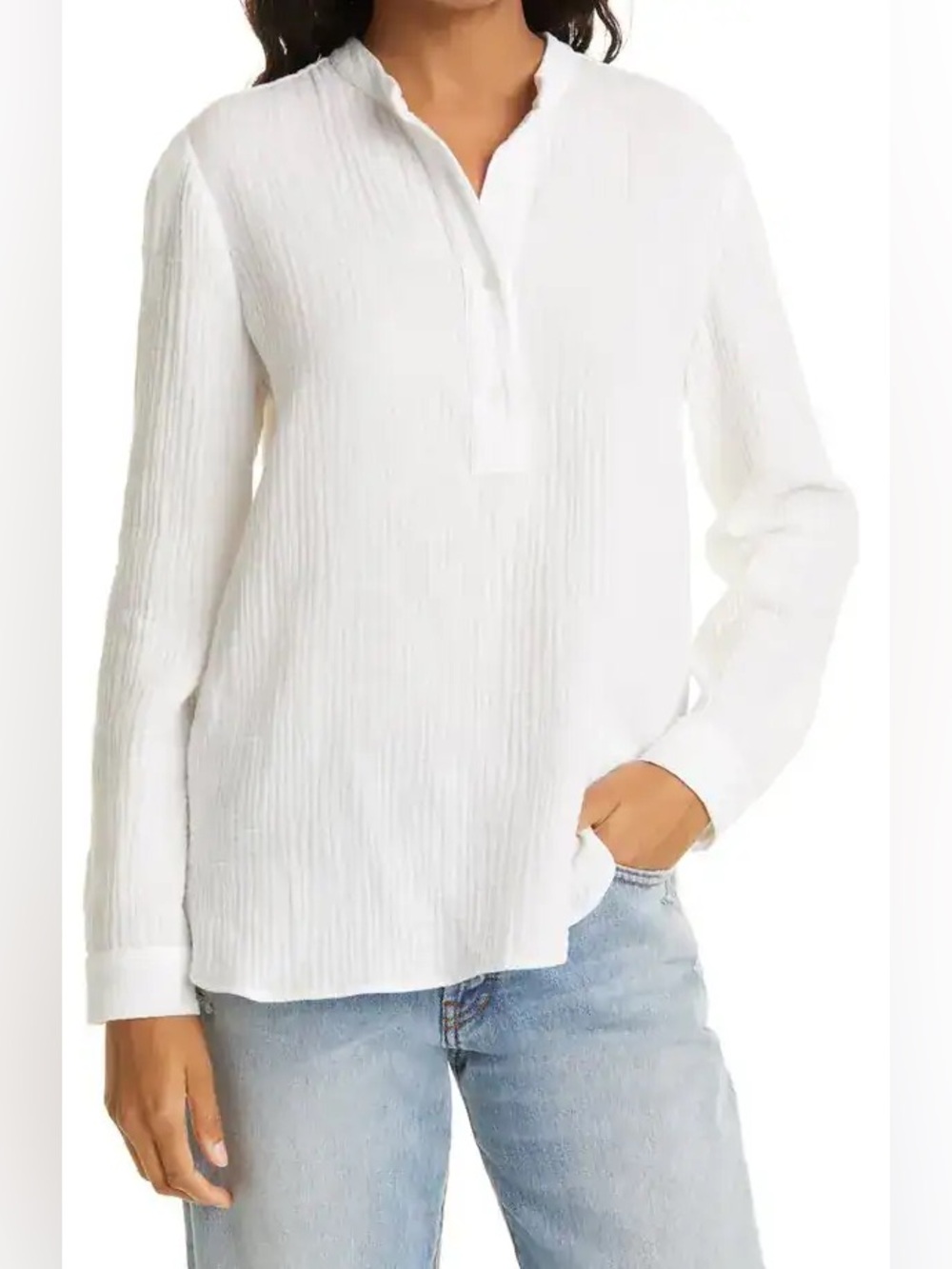 Jenni Kayne White Cypress Cotton Gauze Shirt